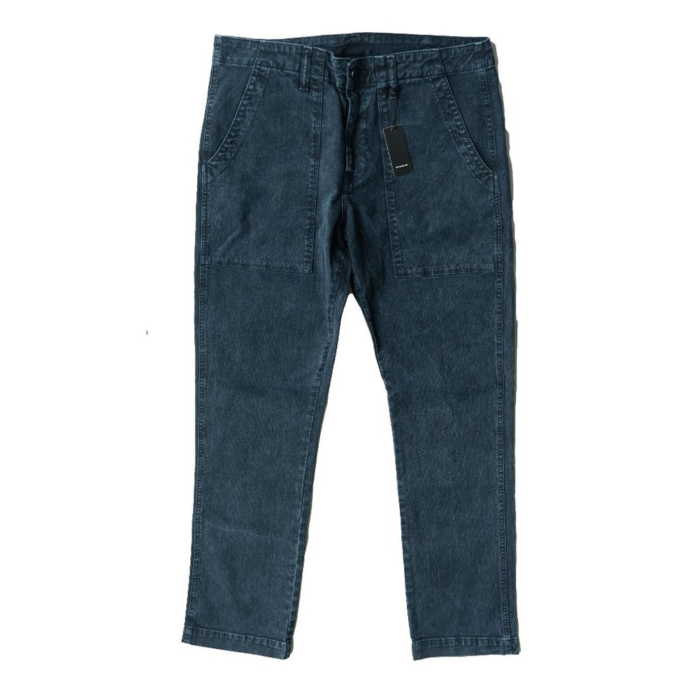 NSF Denim Jeans Straight Leg Minimal Patch Pocket Indigo Blue Denim Dar Rinse